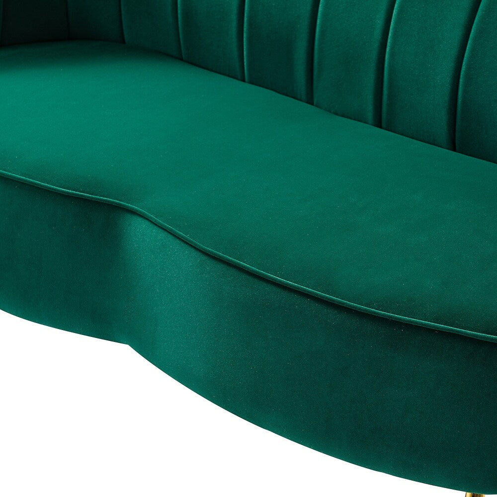 Monica Modern Upholstered 52'' Sofa Loveseat with Flower Shaped Back Design