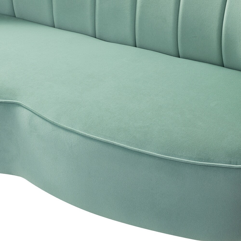 Monica Modern Upholstered 52'' Sofa Loveseat with Flower Shaped Back Design