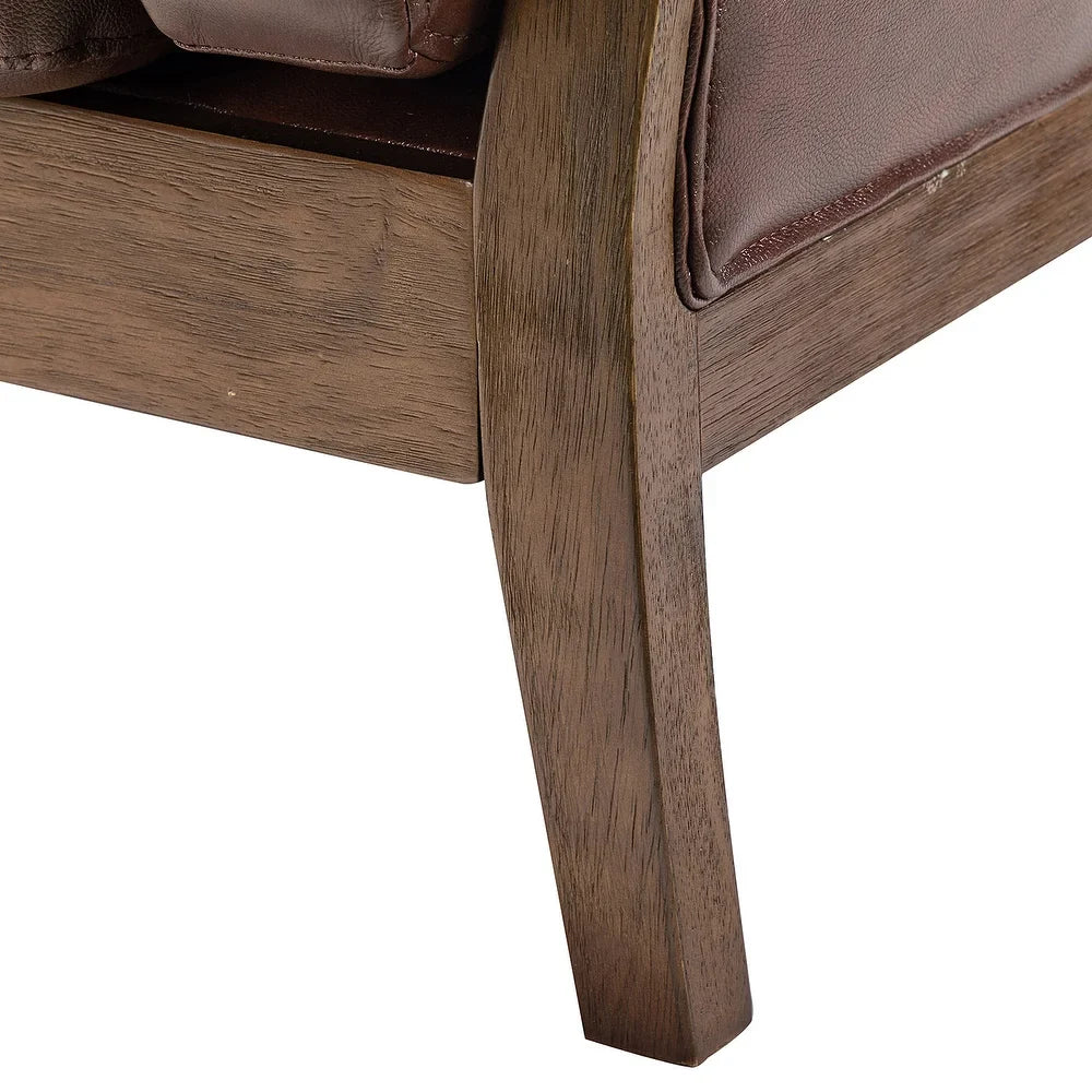 Yukon 74" Comfy Genuine Leather Arm Sofa with Removable Cushions