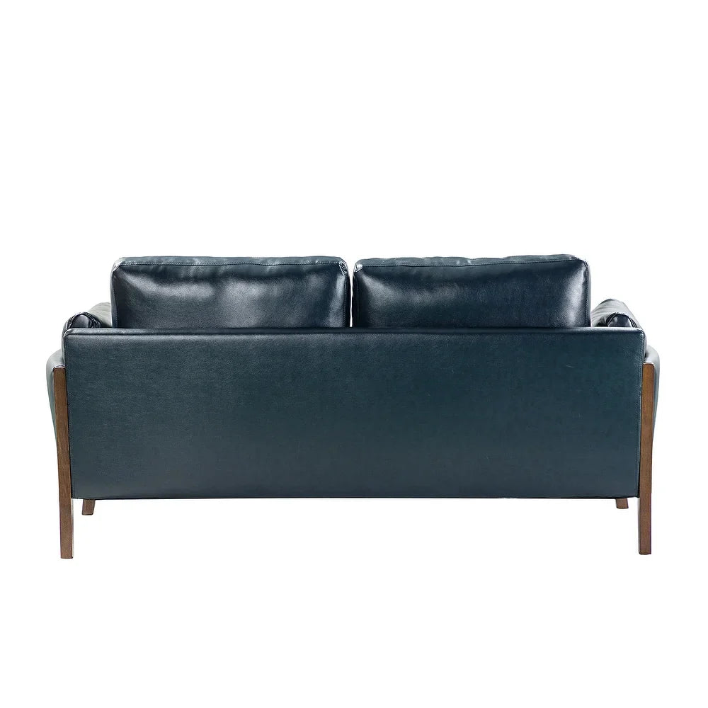 Yukon 74" Comfy Genuine Leather Arm Sofa with Removable Cushions