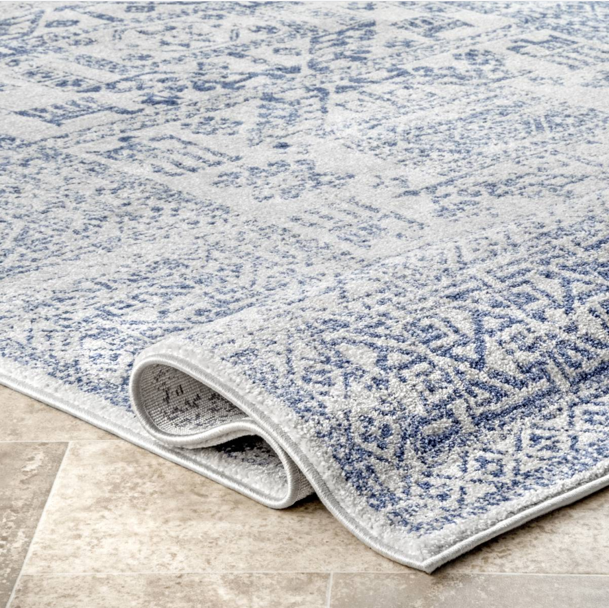 Light Blue Bohemian Pattern Soft Area Rugs