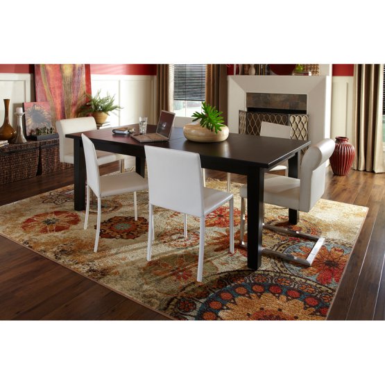Multi-Color Floral Circle Area Rug Non-Slip