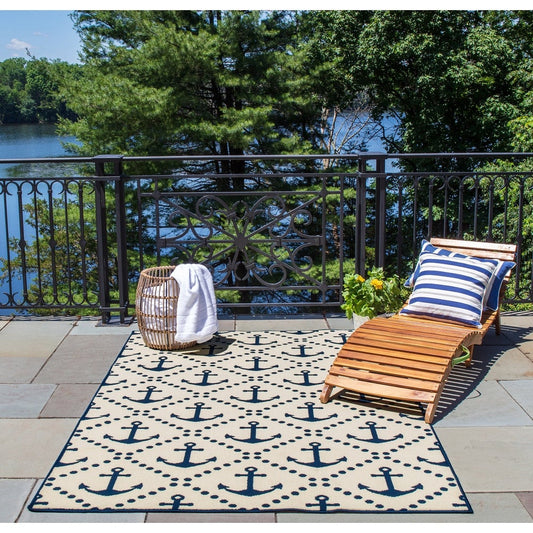 Baja Anchors Indoor Outdoor Rug Ivory