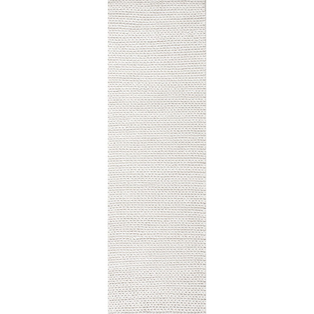 Handmade Braided Wool Off-white Soft Area Rugs