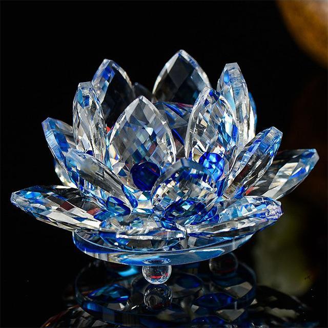 Home Decor Glass Quartz Crystal Lotus Flower